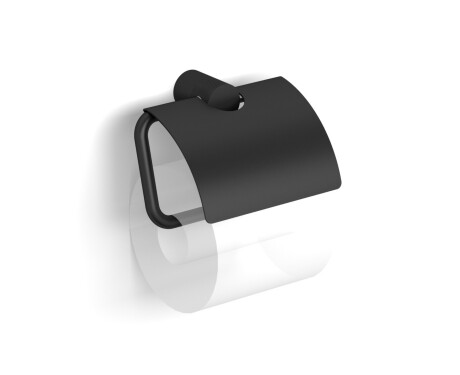 MEGAN – Toilet roll holder / with cover / matt black