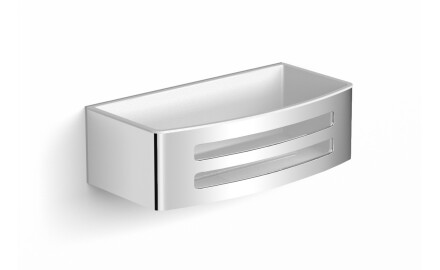 Basket 22x11x6 / white plastic insert / polished steel