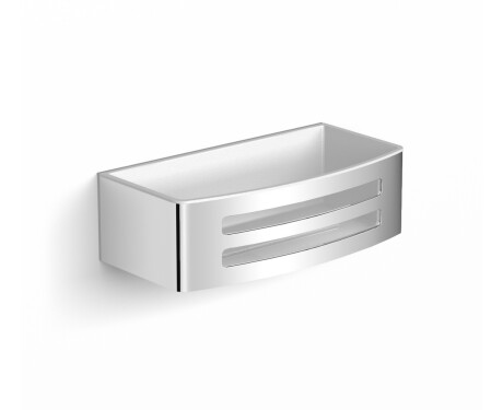 Basket 22x11x6 / white plastic insert / polished steel
