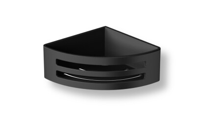 Corner basket 16x16x6 / matt black / black plastic insert