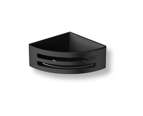 Corner basket 16x16x6 / matt black / black plastic insert