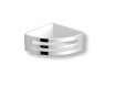 Corner basket 16x16x6 / polished steel / white plastic insert
