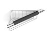 Corner basket / chrome / with a black non-slip handle