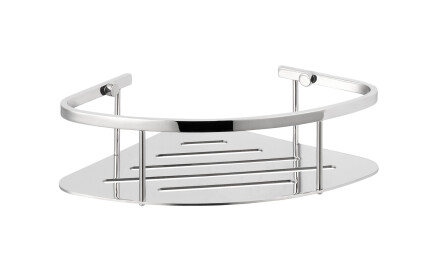 Basket – corner shelf 20x20x7 / polished steel