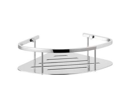 Basket – corner shelf 20x20x7 / polished steel