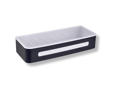 Basket 29x12x5.5 / matt black / white plastic liner