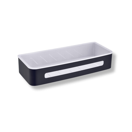 Basket 29x12x5.5 / matt black / white plastic liner #1