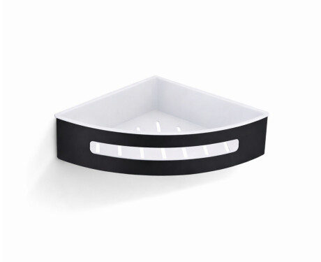 Corner basket 20.5 x 20.5 x 5.5 / matt black / white plastic insert