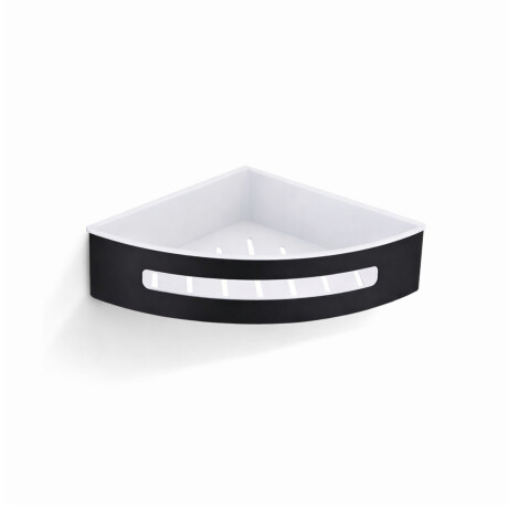 Corner basket 20.5 x 20.5 x 5.5 / matt black / white plastic insert #1