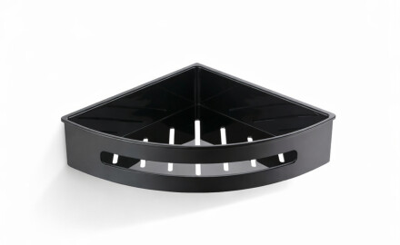 Corner basket 20.5 x 20.5 x 5.5 / matt black / black plastic insert