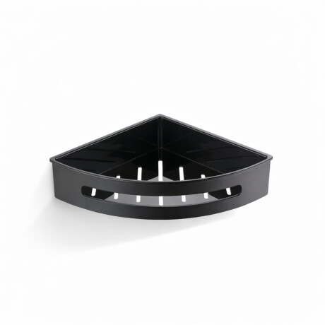 Corner basket 20.5 x 20.5 x 5.5 / matt black / black plastic insert #1