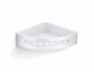 Corner basket 20.5 x 20.5 x 5.5 / polished steel / white plastic insert