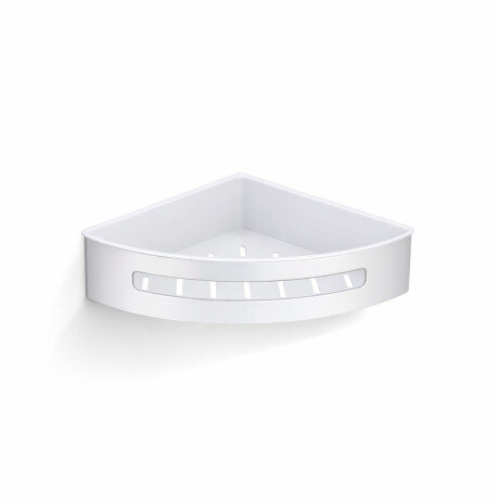 Corner basket 20.5 x 20.5 x 5.5 / polished steel / white plastic insert #1