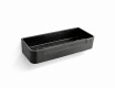 Basket 29x12x5.5 with drawstring / matt black / black plastic insert