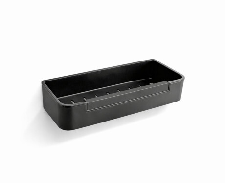 Basket 29x12x5.5 with drawstring / matt black / black plastic insert