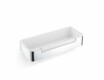 Basket 29x12x5.5 with drawstring / polished steel / white plastic insert