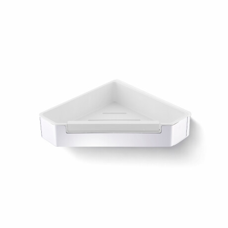 Corner basket 22x22x5.5 with drawstring / polished steel / white plastic insert #1