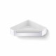 Corner basket 22x22x5.5 with drawstring / polished steel / white plastic insert #1