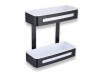 Double basket / matt black / white plastic inserts