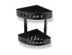 Double corner basket / matt black / black plastic inserts