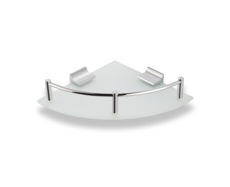 Corner shelf 17x17 / frosted glass / chrome
