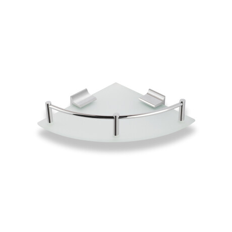Corner shelf 17x17 / frosted glass / chrome #1