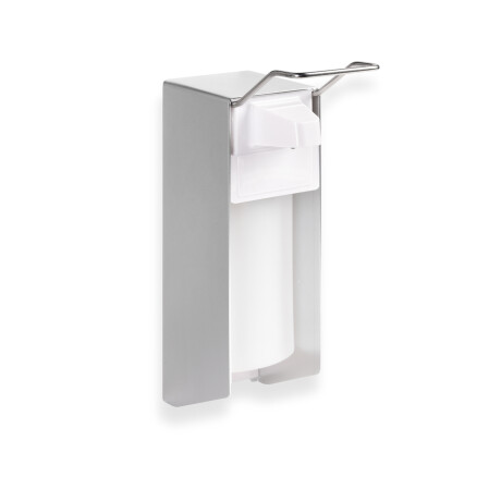 0.5L disinfectant dispenser with elbow-operated button / Matt aluminium #1