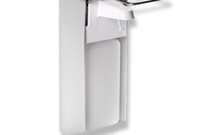 1.0L disinfectant dispenser with elbow-operated button / Matt aluminium