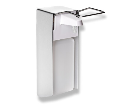 1.0L disinfectant dispenser with elbow-operated button / Matt aluminium