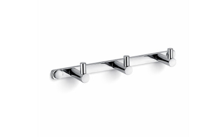 Towel rail – 3 towel hooks / chrome