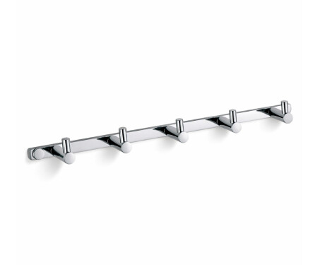 Towel rail – 5 towel hooks / chrome