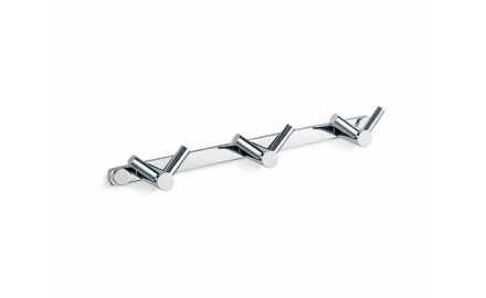 Towel rail – 3 double towel hooks / chrome