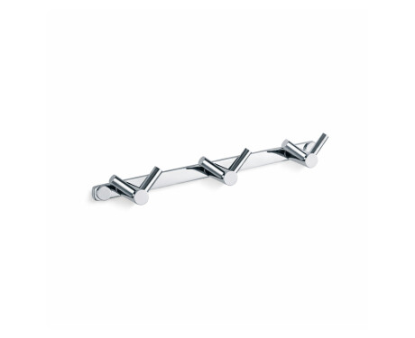 Towel rail – 3 double towel hooks / chrome