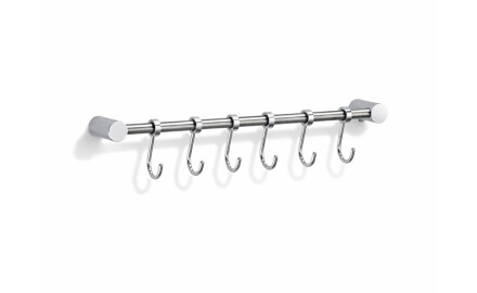 Towel rail – 6 sliding towel hooks / chrome