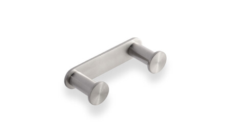 Wide rail – 2 towel hooks / brushed steel