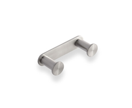 Wide rail – 2 towel hooks / brushed steel