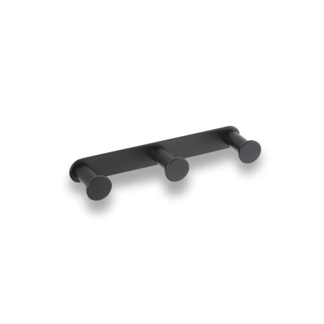 Wide rail – 3 towel hooks / matt black #1