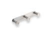 Wide rail – 2 towel hooks / brushed steel