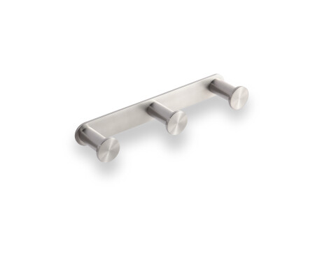 Wide rail – 2 towel hooks / brushed steel