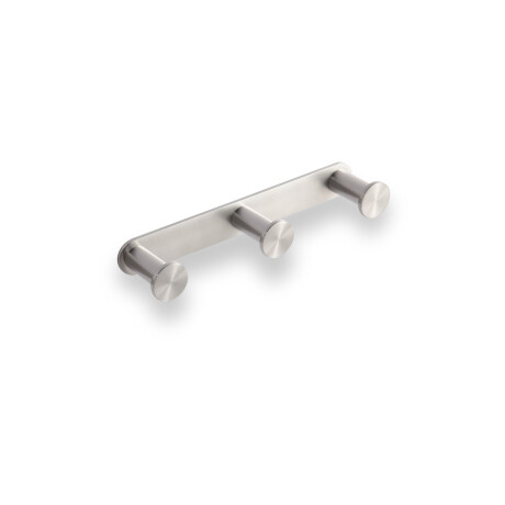 Wide rail – 2 towel hooks / brushed steel #1