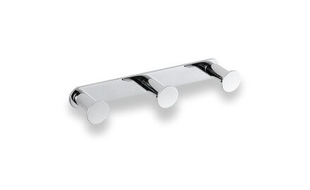 Wide rail – 3 towel hooks / chrome