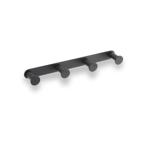 Wide rail – 4 towel hooks / matt black #1