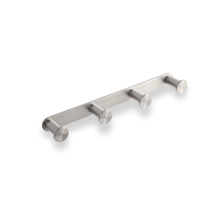 Wide rail – 4 towel hooks / brushed steel #1