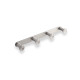 Wide rail – 4 towel hooks / brushed steel #1