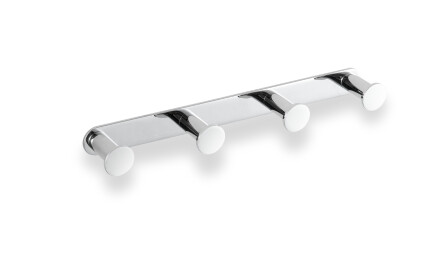 Wide rail – 4 towel hooks / chrome