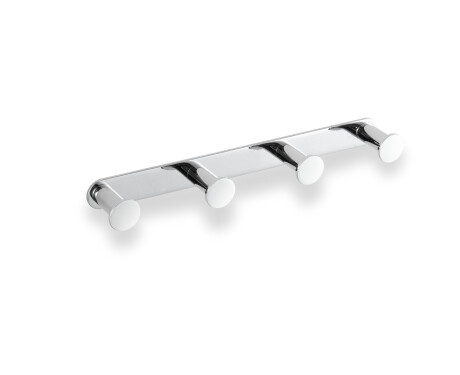 Wide rail – 4 towel hooks / chrome
