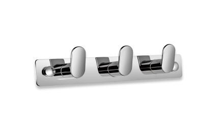 Towel rail – 3 towel hooks (bean-shaped) / chrome