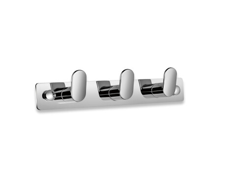Towel rail – 3 towel hooks (bean-shaped) / chrome