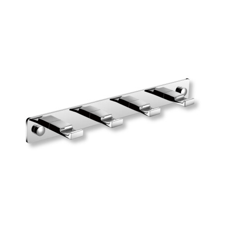 Towel rail – 4 flat towel hooks / chrome #1