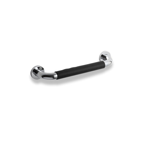 Bathroom grab rail, Ø25, straight, 30 / non-slip black cap / chrome #1